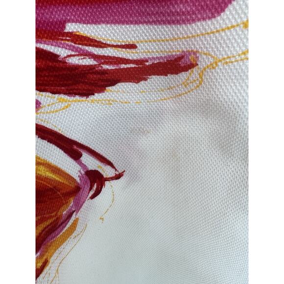 Vintage Alice Of California White Bold Graphic Floral Dress Small Double Strap - Picture 5 of 5